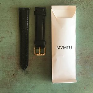 NWOT MVMT black leather watch strap.